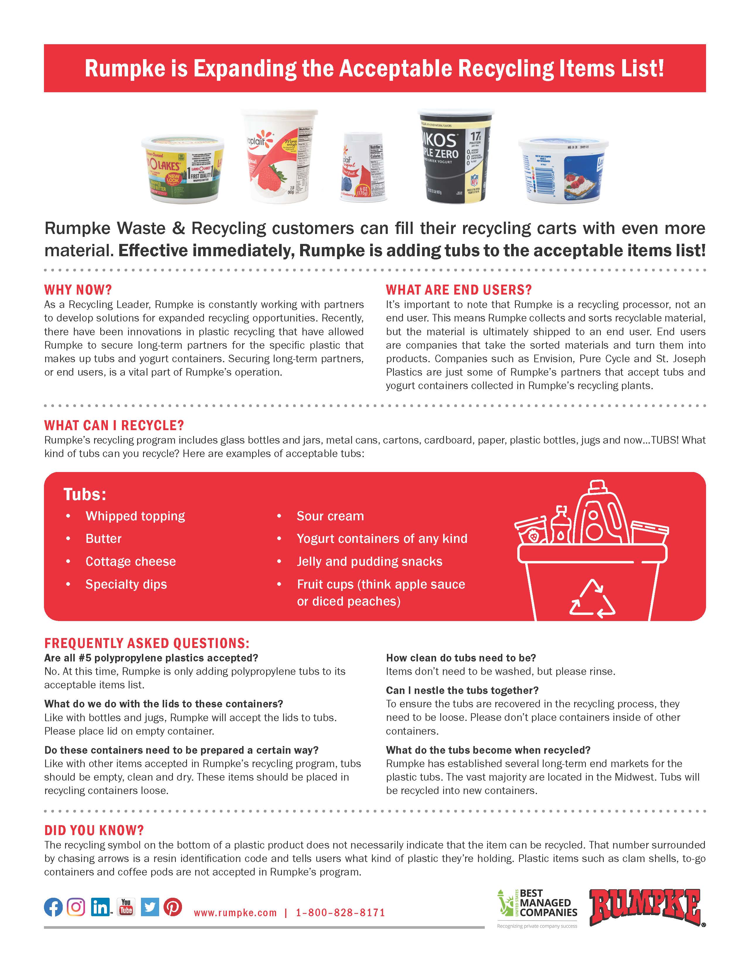 Expanded Acceptable Recycling Items List > Village of St Bernard, Ohio